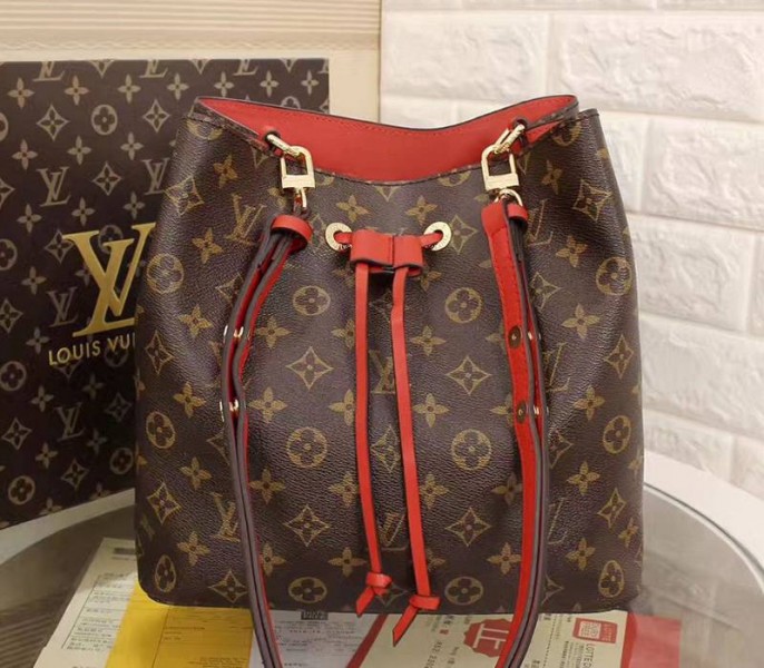 Replica Louis Vuitton Monogram Canvas NeoNoe MM In Coquelicot