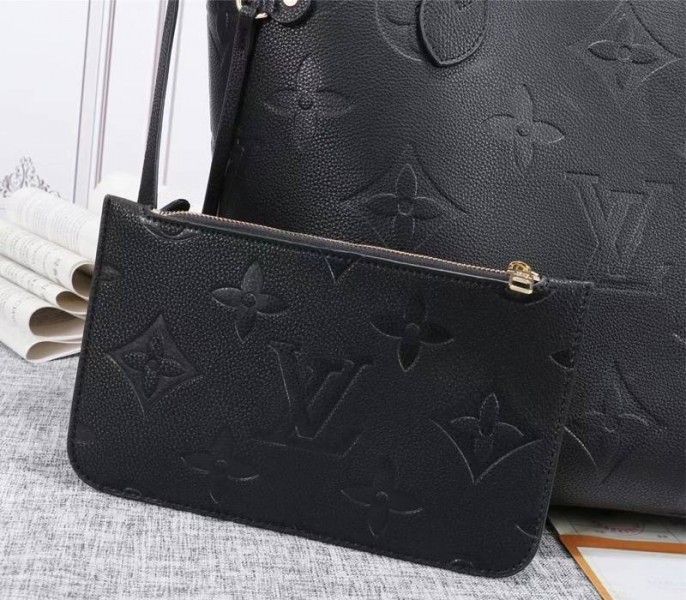 Replica Louis Vuitton Monogram Empreinte Neverfull MM In Black - Image 3