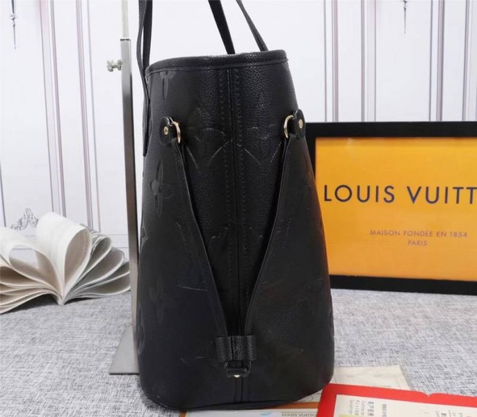 Replica Louis Vuitton Monogram Empreinte Neverfull MM In Black - Image 4