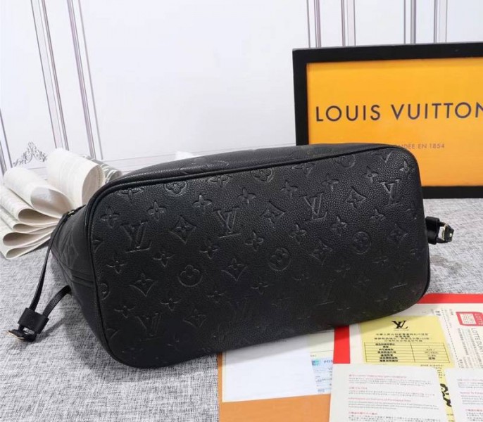Replica Louis Vuitton Monogram Empreinte Neverfull MM In Black - Image 5