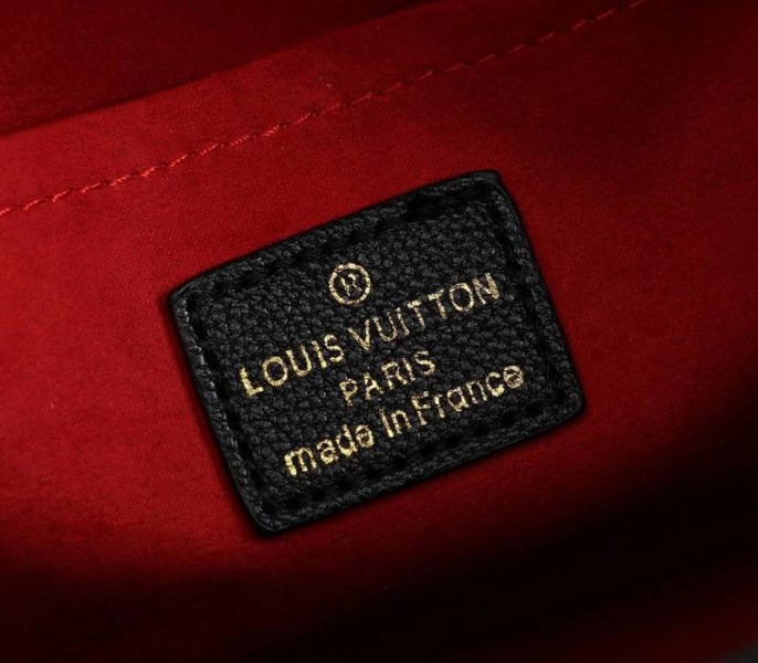 Dupe Louis Vuitton Monogram Empreinte Leather Montaigne MM Handbag Black