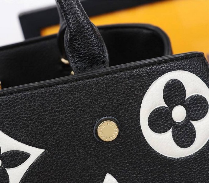 1:1 Louis Vuitton Monogram Empreinte Leather Montaigne MM Handbag Black