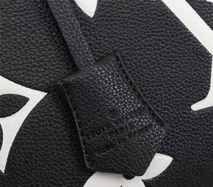 Copies Louis Vuitton Monogram Empreinte Leather Montaigne MM Handbag Black