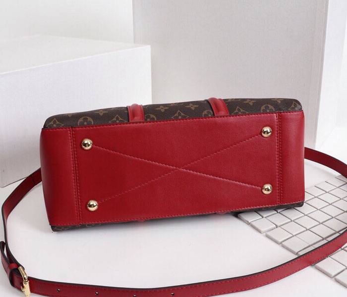 Replica Louis Vuitton Monogram Canvas Soufflot MM In Cerise Red - Image 4