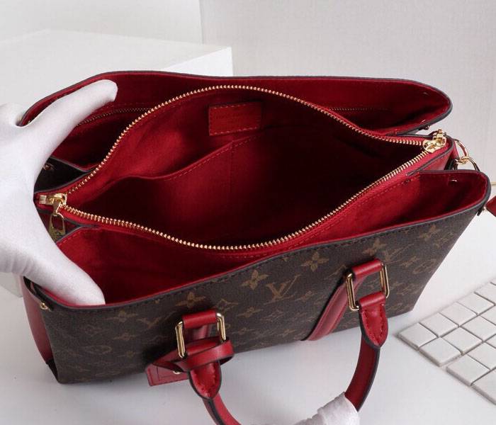 Replica Louis Vuitton Monogram Canvas Soufflot MM In Cerise Red - Image 5