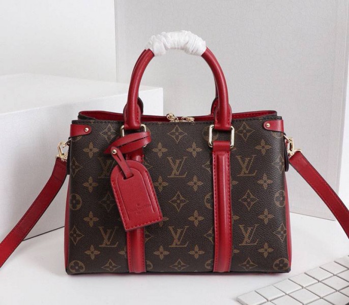 Replica Louis Vuitton Monogram Canvas Soufflot BB In Cerise Red