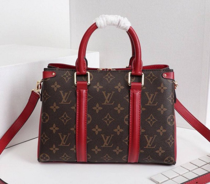 Replica Louis Vuitton Monogram Canvas Soufflot BB In Cerise Red - Image 3