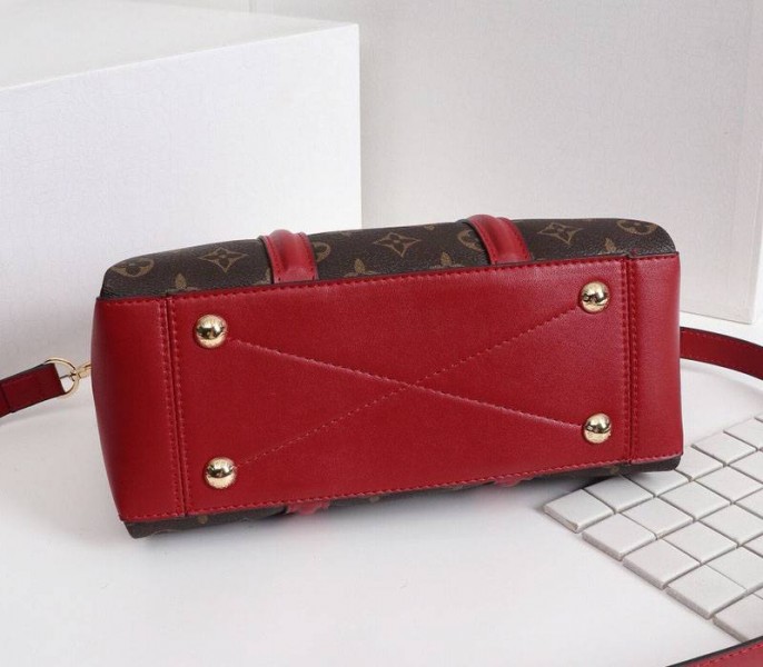 Replica Louis Vuitton Monogram Canvas Soufflot BB In Cerise Red - Image 4