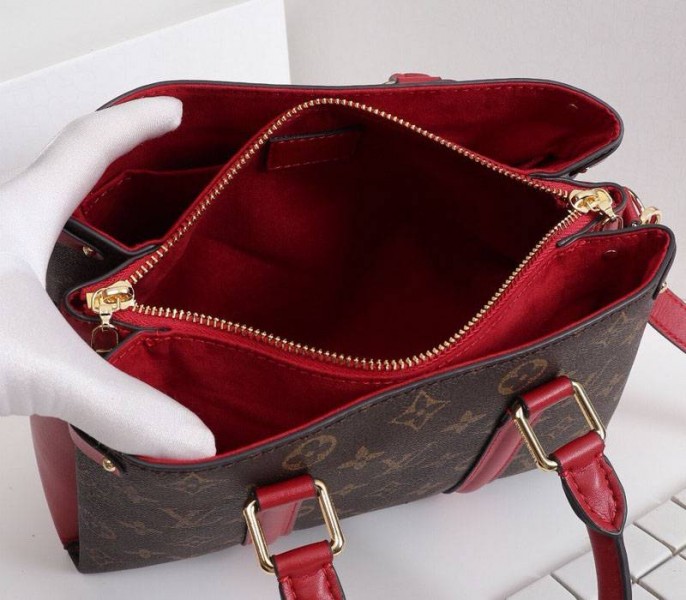 Replica Louis Vuitton Monogram Canvas Soufflot BB In Cerise Red - Image 5