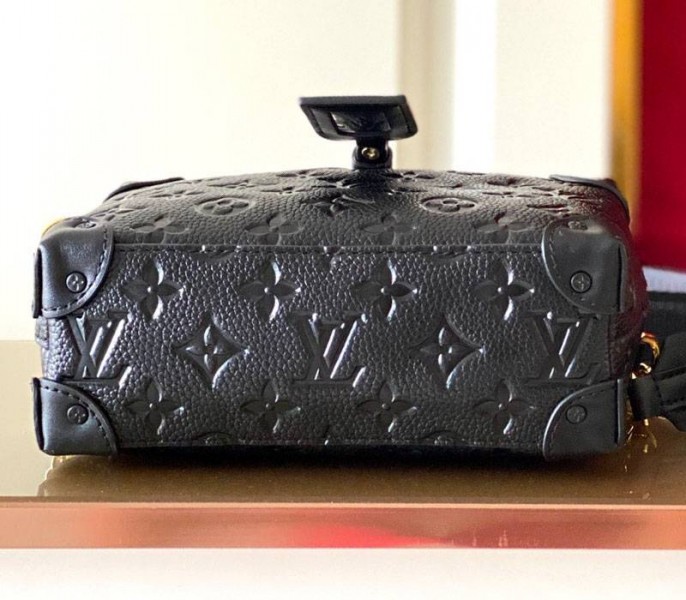 Knockoff Louis Vuitton Monogram Empreinte Petite Malle Souple Handbag In Black