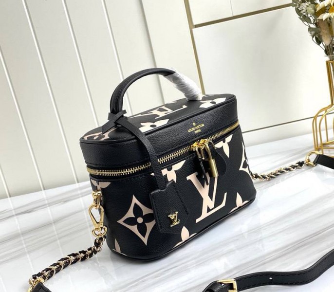 Replica Louis Vuitton Bicolor Monogram Empreinte Nice Mini In Black And Beige - Image 2