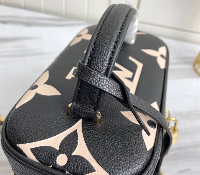 Replica Louis Vuitton Bicolor Monogram Empreinte Nice Mini In Black And Beige - Image 6
