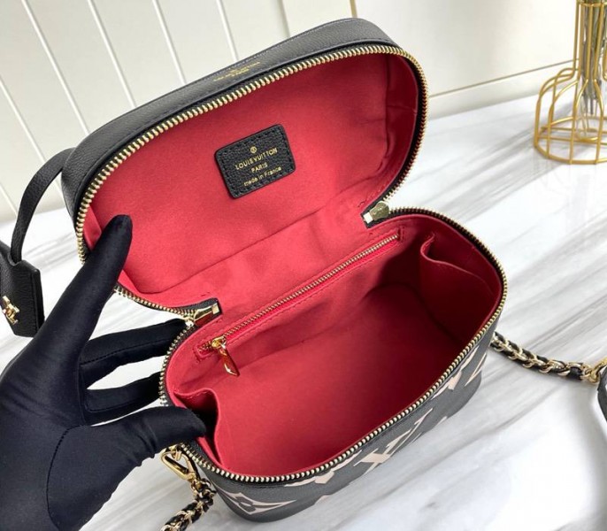 Replica Louis Vuitton Bicolor Monogram Empreinte Nice Mini In Black And Beige - Image 7