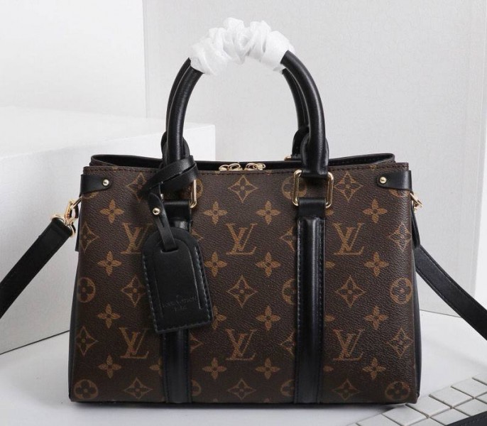 Replica Louis Vuitton Monogram Canvas Soufflot BB In Black