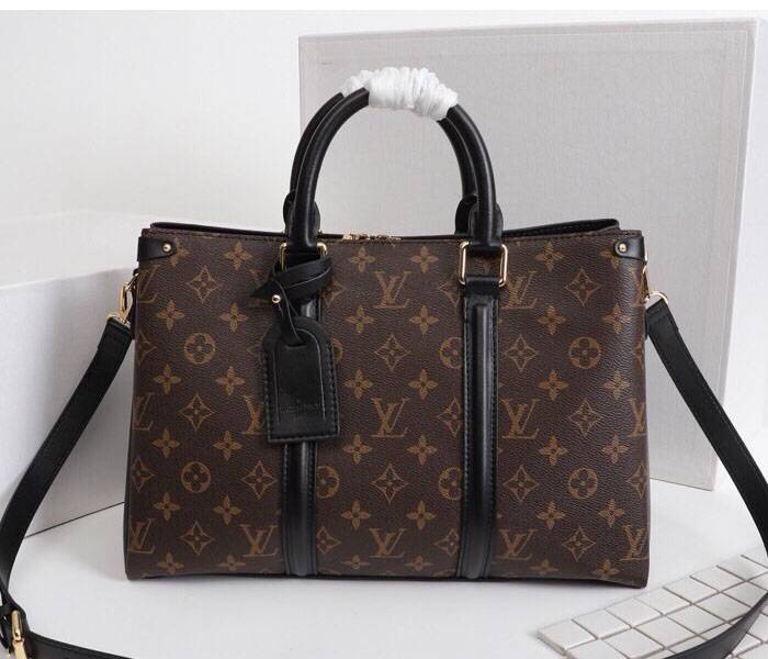 Replica Louis Vuitton Monogram Canvas Soufflot MM In Black