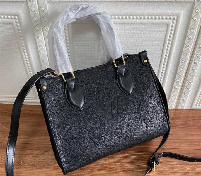Replica Louis Vuitton Monogram Empreinte Leather Onthego PM In Black - Image 2