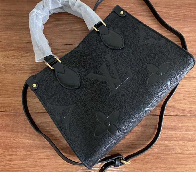 Replica Louis Vuitton Monogram Empreinte Leather Onthego PM In Black - Image 3
