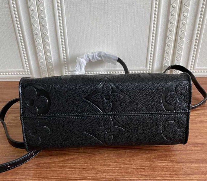 Replica Louis Vuitton Monogram Empreinte Leather Onthego PM In Black - Image 5