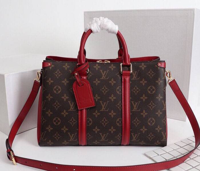 Replica Louis Vuitton Monogram Canvas Soufflot MM In Cerise Red