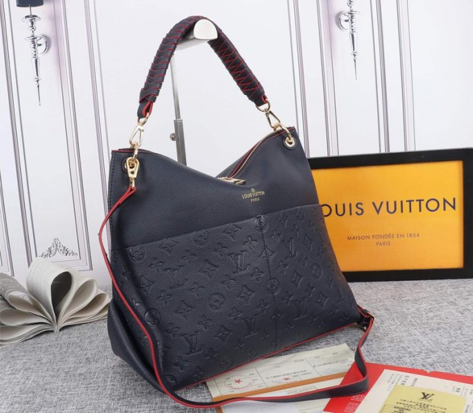 Replica Louis Vuitton Monogram Empreinte Leather Maida In Navy Blue - Image 2