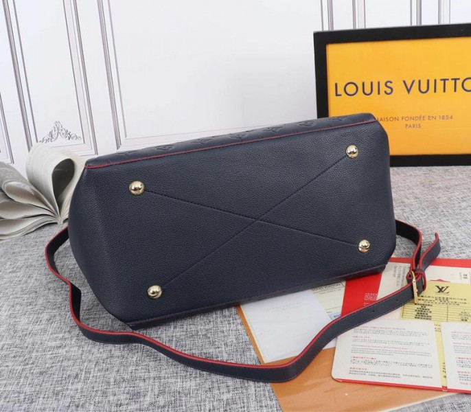 Replica Louis Vuitton Monogram Empreinte Leather Maida In Navy Blue - Image 4