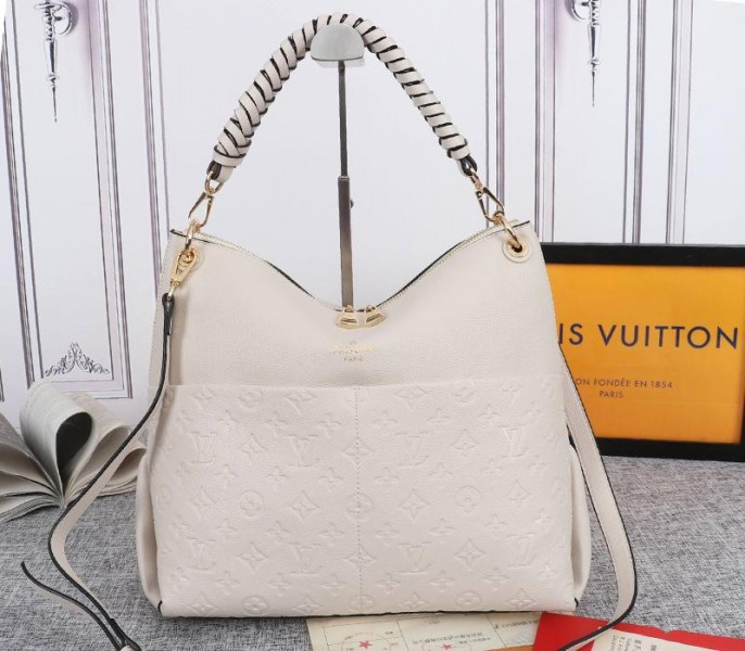 Replica Louis Vuitton Monogram Empreinte Leather Maida In Cream