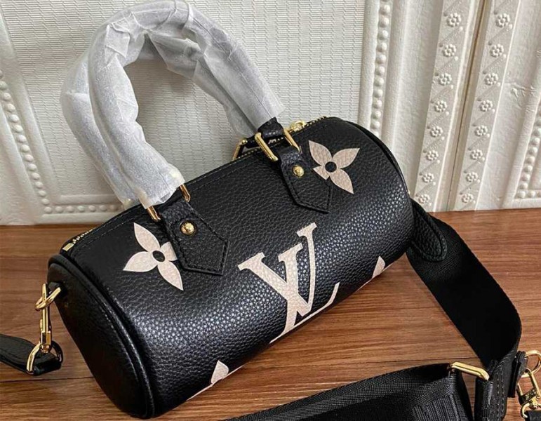 Replica Louis Vuitton Monogram Empreinte Papillon BB In Black And Beige - Image 2