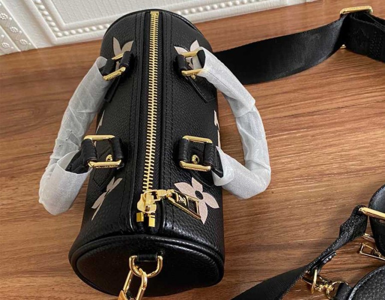 Replica Louis Vuitton Monogram Empreinte Papillon BB In Black And Beige - Image 6