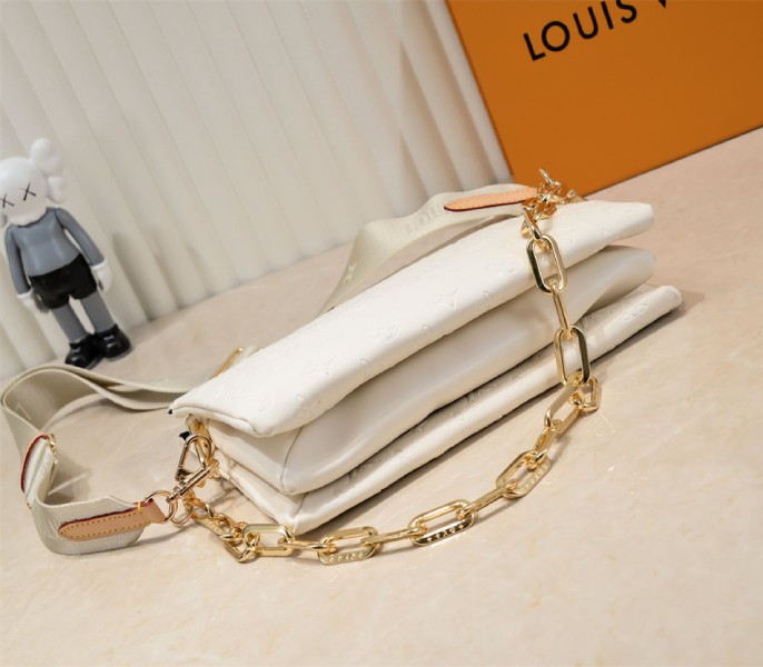 Replica Louis Vuitton Coussin PM In Cream With Jacquard Strap - Image 4