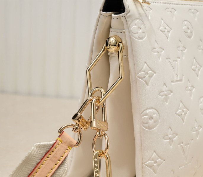 Replica Louis Vuitton Coussin PM In Cream With Jacquard Strap - Image 7