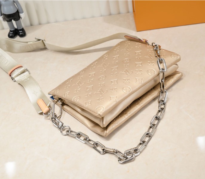 Replica Louis Vuitton Coussin PM In Light Gold With Jacquard Strap - Image 4