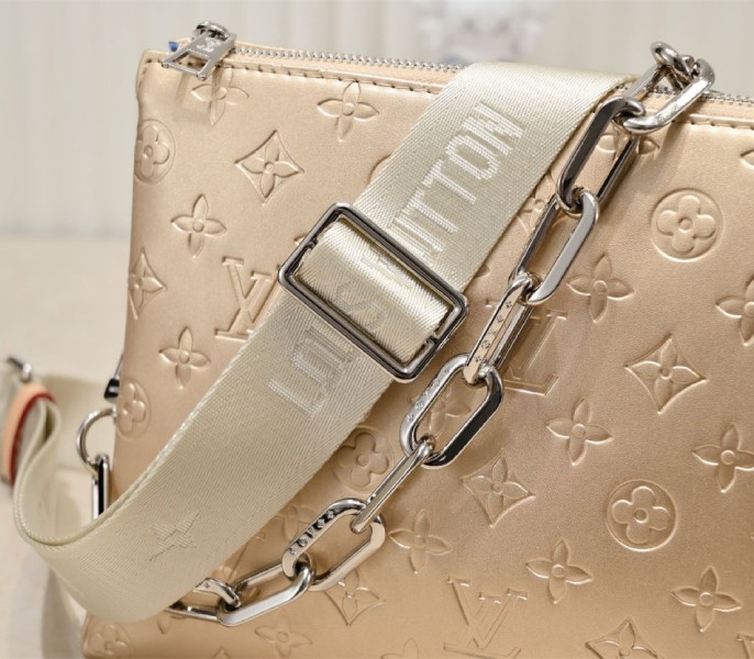 Replica Louis Vuitton Coussin PM In Light Gold With Jacquard Strap - Image 9