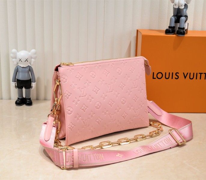 Replica Louis Vuitton Coussin PM In Light Pink With Jacquard Strap - Image 2