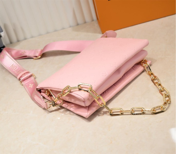 Replica Louis Vuitton Coussin PM In Light Pink With Jacquard Strap - Image 4