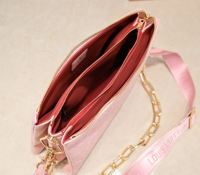 Replica Louis Vuitton Coussin PM In Light Pink With Jacquard Strap - Image 5