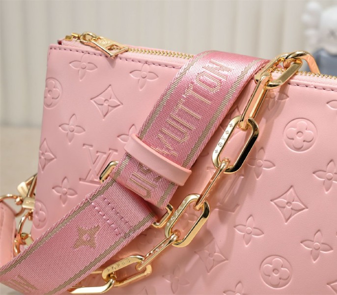 Replica Louis Vuitton Coussin PM In Light Pink With Jacquard Strap - Image 8