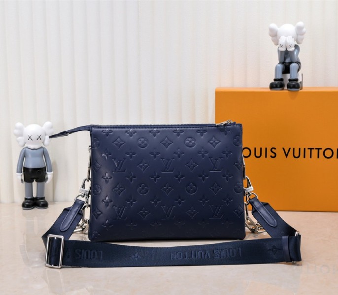 Replica Louis Vuitton Coussin PM In Navy Blue With Jacquard Strap - Image 2