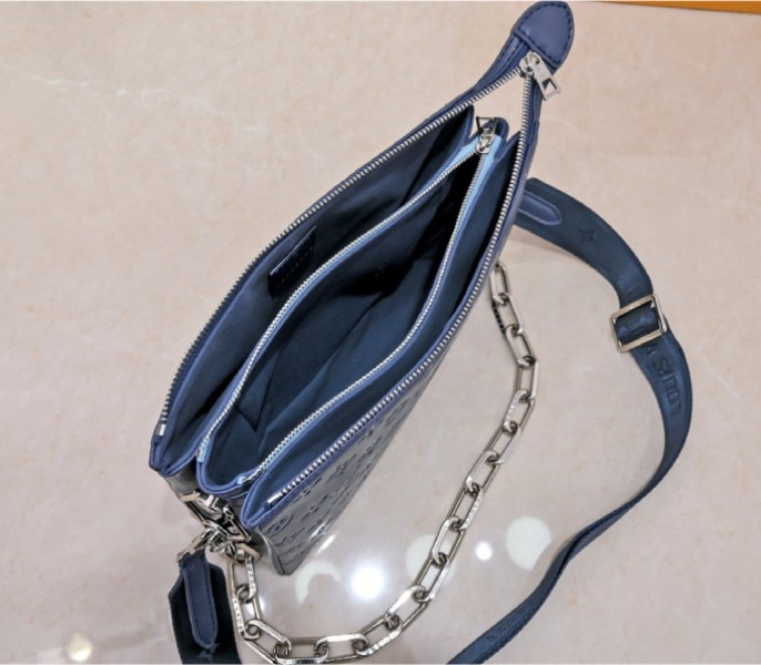 Replica Louis Vuitton Coussin PM In Navy Blue With Jacquard Strap - Image 5