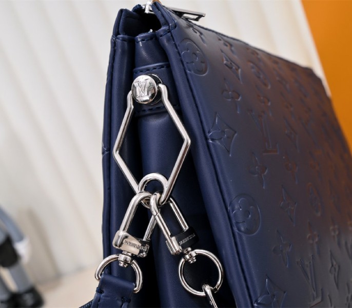 Replica Louis Vuitton Coussin PM In Navy Blue With Jacquard Strap - Image 8