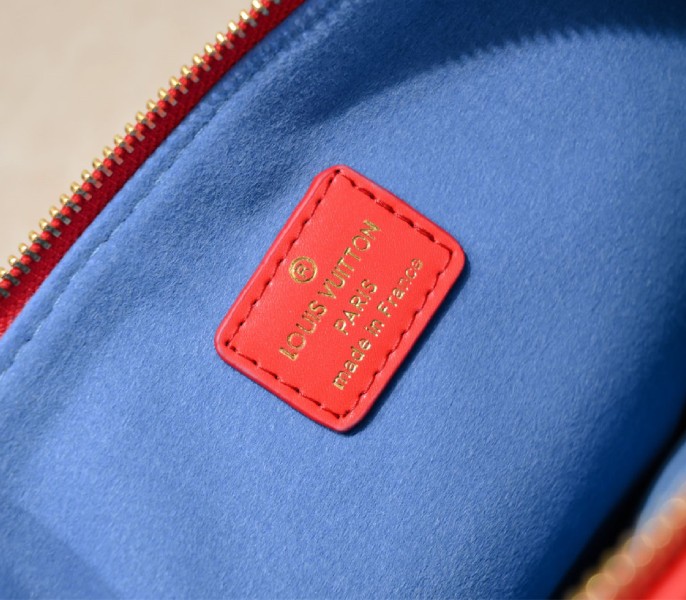 Replica Louis Vuitton Coussin PM In Neon Red With Jacquard Strap - Image 6