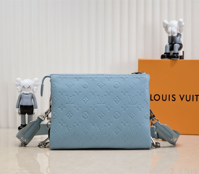 Replica Louis Vuitton Coussin PM In Turquoise Blue With Jacquard Strap - Image 2