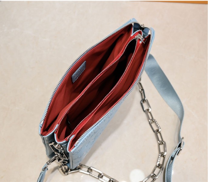 Replica Louis Vuitton Coussin PM In Turquoise Blue With Jacquard Strap - Image 5