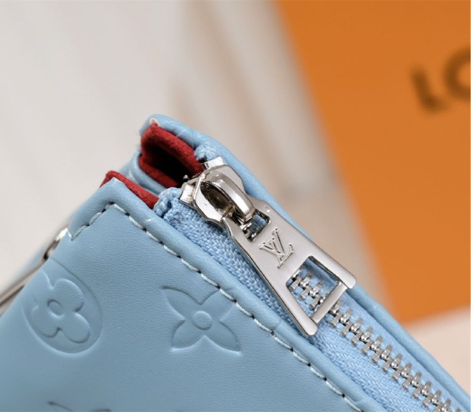 Replica Louis Vuitton Coussin PM In Turquoise Blue With Jacquard Strap - Image 9