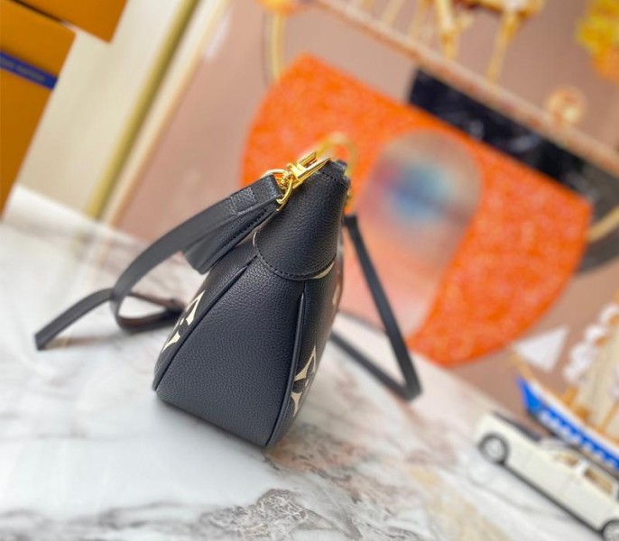 Replica Louis Vuitton Bicolor Monogram Empreinte Leather Bagatelle Mini In Black - Image 3