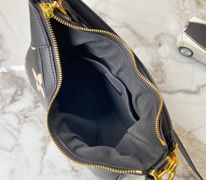 Replica Louis Vuitton Bicolor Monogram Empreinte Leather Bagatelle Mini In Black - Image 5