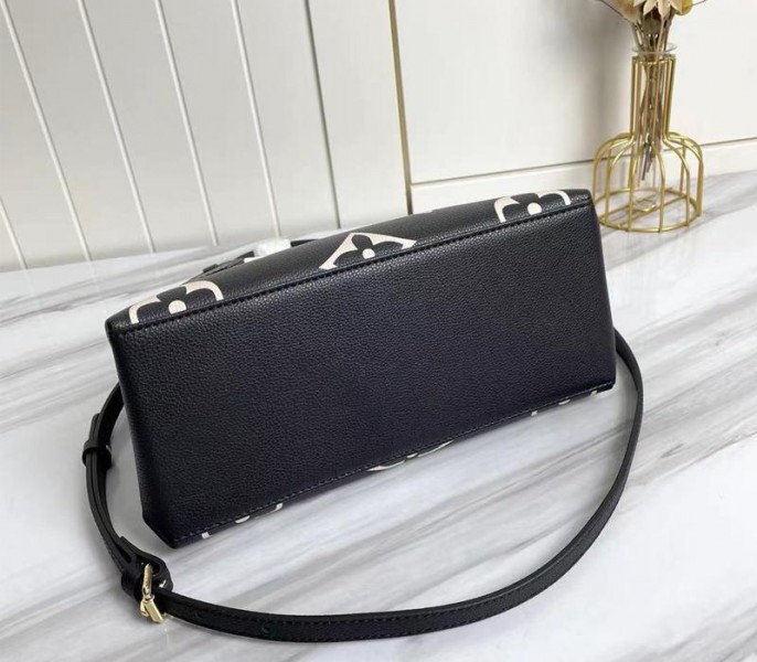 Replica Louis Vuitton Bicolor Monogram Empreinte Leather Petit Palais In Black And Beige - Image 4