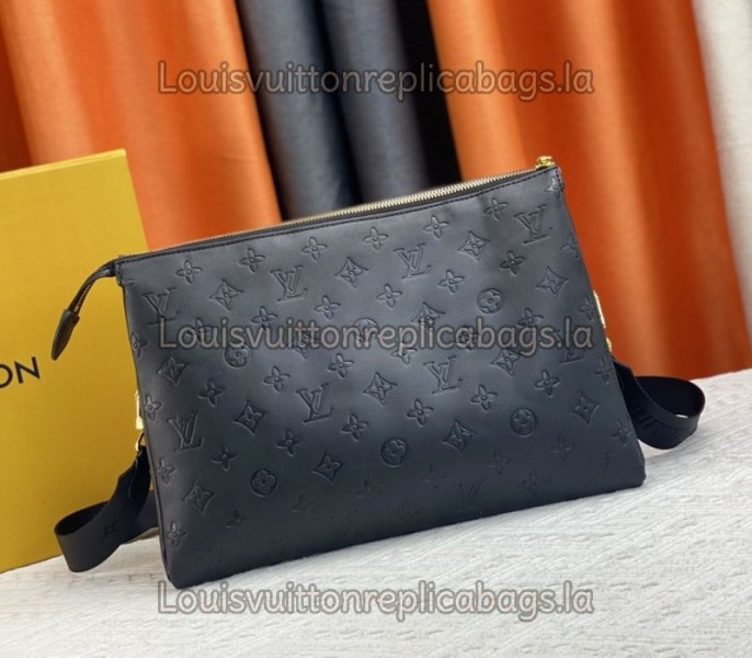 Replica Louis Vuitton Coussin MM In Black With Jacquard Strap - Image 3