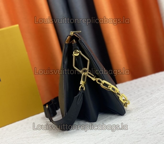 Replica Louis Vuitton Coussin MM In Black With Jacquard Strap - Image 4