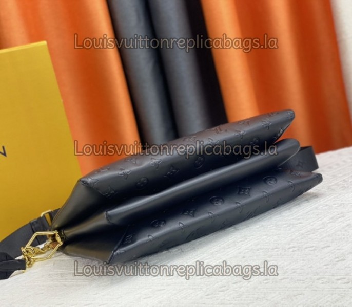 Replica Louis Vuitton Coussin MM In Black With Jacquard Strap - Image 5