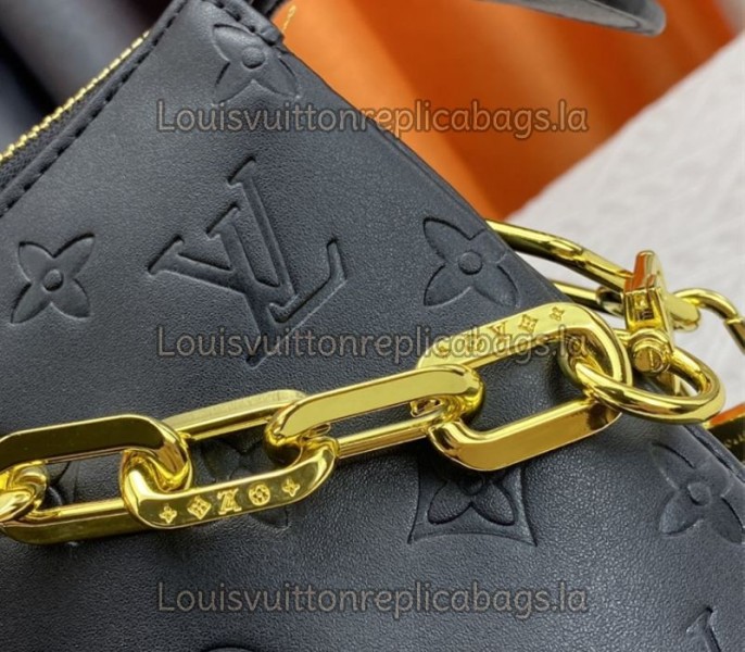 Replica Louis Vuitton Coussin MM In Black With Jacquard Strap - Image 7
